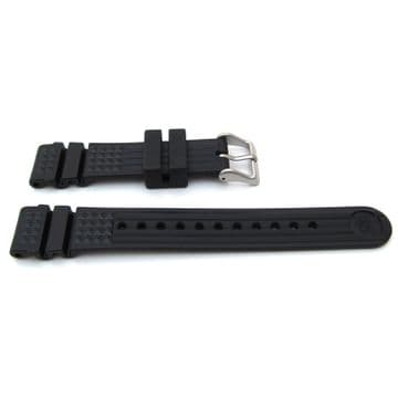 Original SEIKO MONSTER 20mm Watch Strap Black MARINE MASTER Band S55L