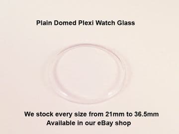 Replacement Plastic Watch Crystal Domed Dome Plexi-Glass sizes 21mm-25mm C27