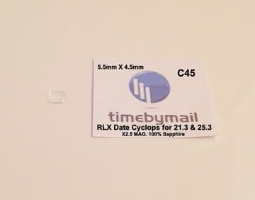 Sapphire 5.5mm X 4.5mm DATE CYCLOPS For ROLEX 21.3 & 25.3 Watch Crystal Window