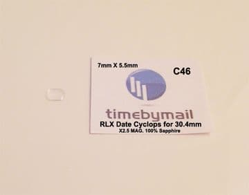 Sapphire 7mm X 5.5mm DATE CYCLOPS For ROLEX 30.4 Watch Crystal Window