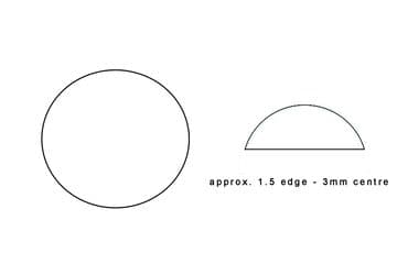 SINGLE DOMED 27.5mm - 45mm X 1.5mm X 3mm Watch Glass Crystal D-Type Flat Base Domed Top