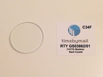 Watch Glass BACK Crystal For ROTARY SKELETON GS03862/01 (14175) 25.5mm