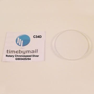 Watch Glass Crystal For ROTARY CHORNOSPEED Diver GS03425//04 (13518) 32.5mm