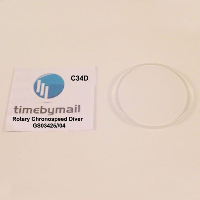 Watch Glass Crystal For ROTARY CHORNOSPEED Diver GS03425//04 (13518) 32.5mm
