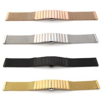 Watch Strap Bracelet SHARK MESH STAINLESS STEEL SOLID LINK Band Deployment Clasp