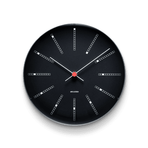 Arne Jacobsen Bankers 21cm Black Wall Clock 43636