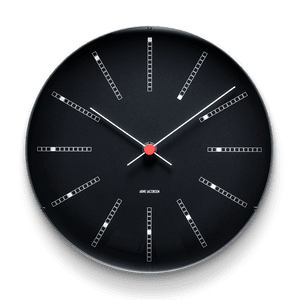Arne Jacobsen Bankers 29cm Black Wall Clock 43646