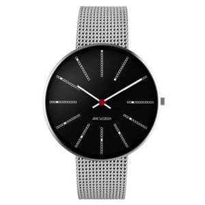 Arne Jacobsen Bankers Watch Black Dial Medium 40mm with Mesh Strap 53105-2008
