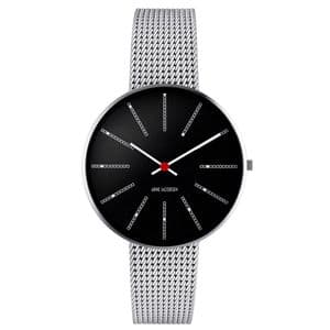 Arne Jacobsen Bankers Watch Black Dial Small 34mm with Mesh Strap 53104-1608