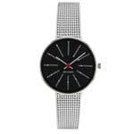 Arne Jacobsen Bankers Watch Black Dial X-Small 30mm with Mesh Strap 53116-1408
