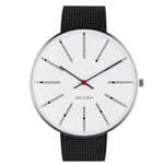 Arne Jacobsen Bankers Watch Large 46mm Black with Mesh Strap 53103-2210