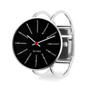 Arne Jacobsen Bankers Watch Medium 40mm Black Dial with Bangle 53105-2018