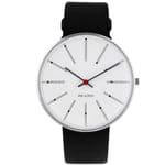 Arne Jacobsen Bankers Watch Medium 40mm with Black Leather Strap 53102-2001