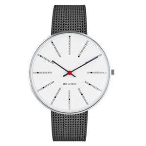 Arne Jacobsen Bankers Watch Medium 40mm with Grey Mesh Strap 53102-2012
