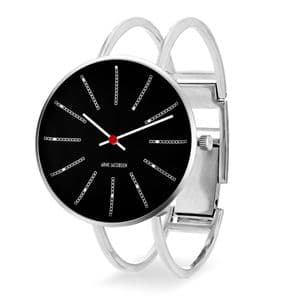 Arne Jacobsen Bankers Watch Small 34mm Black Dial with Bangle 53104-1618