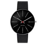 Arne Jacobsen Bankers Watch Small 34mm Black Dial with Mesh Strap 53104-1610