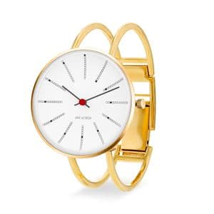 Arne Jacobsen Bankers Watch Small 34mm Gold with Bangle Strap 53107-1619