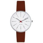 Arne Jacobsen Bankers Watch Small 34mm with Brown Leather Strap 53101-1607