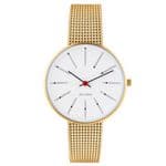 Arne Jacobsen Bankers Watch Small 34mm with Gold Mesh Strap 53107-1609