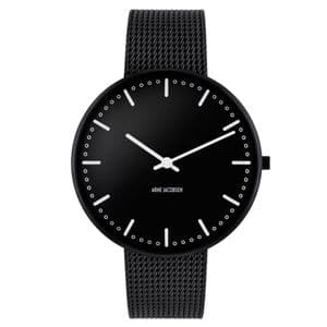 Arne Jacobsen City Hall Watch All Black Medium 40mm with Mesh Strap 53205B-2010