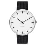 Arne Jacobsen City Hall Watch Medium 40mm with Black Mesh Strap 53202-2010
