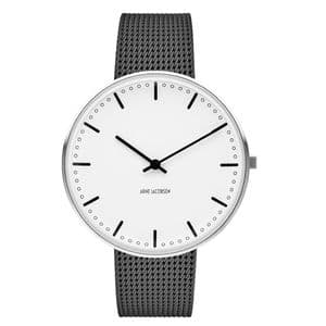 Arne Jacobsen City Hall Watch Medium Size 40mm with Grey Mesh Strap 53202-2012