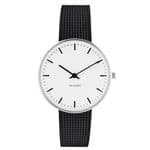 Arne Jacobsen City Hall Watch Small 34mm with Black Mesh Strap 53201-1610