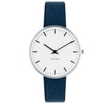 Arne Jacobsen City Hall Watch Small 34mm with Blue Leather Strap 53201-1604