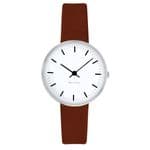 Arne Jacobsen City Hall Watch X-Small 30mm with Brown LeatherStrap 53200-1407