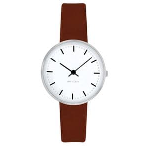Arne Jacobsen City Hall Watch X-Small 30mm with Brown LeatherStrap 53200-1407