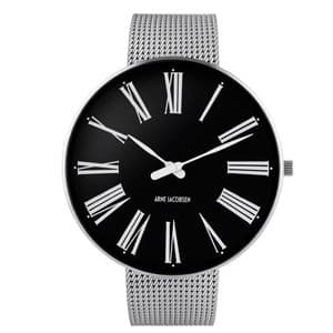 Arne Jacobsen Roman Watch Black Dial Large 46mm with Mesh Strap 53306-2208