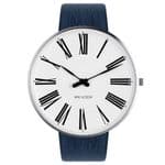 Arne Jacobsen Roman Watch Large 46mm with Blue Leather Strap 53303-2204