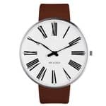 Arne Jacobsen Roman Watch Large 46mm with Brown Leather Strap 53303-2207