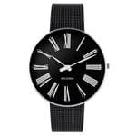 Arne Jacobsen Roman Watch Medium 40mm Black Dial with Mesh Strap 53305-2010