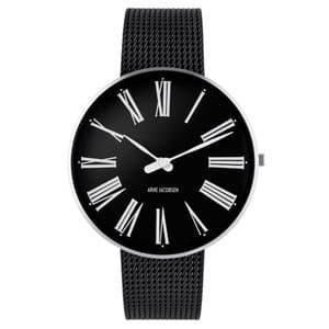Arne Jacobsen Roman Watch Medium 40mm Black Dial with Mesh Strap 53305-2010