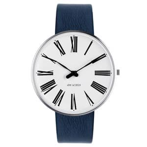 Arne Jacobsen Roman Watch Medium 40mm with Blue Leather Strap 53302-2004