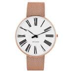 Arne Jacobsen Roman Watch Medium Size 40mm Rose Gold with Mesh Strap 53312-2011