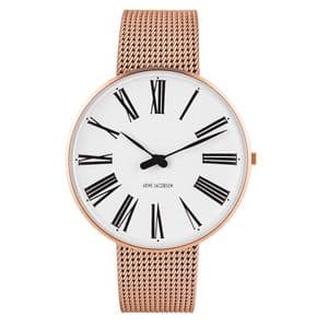 Arne Jacobsen Roman Watch Medium Size 40mm Rose Gold with Mesh Strap 53312-2011