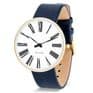 Arne Jacobsen Roman Watch Rose Gold Medium 40mm with Blue Leather Strap 53312-2004RP