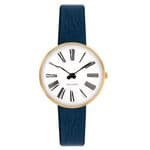 Arne Jacobsen Roman Watch Rose Gold X-Small 30mm with Blue Leather Strap 53315-1404RP