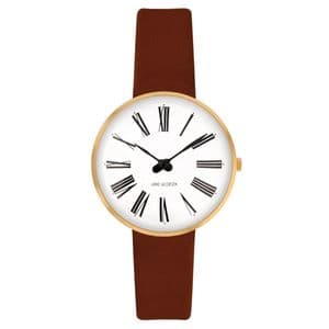 Arne Jacobsen Roman Watch Rose Gold X-Small 30mm with Brown Leather Strap 53315-1407RP