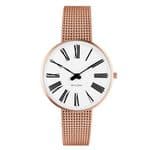 Arne Jacobsen Roman Watch Small 34mm Rose Gold with Mesh Strap 53311-1611
