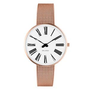 Arne Jacobsen Roman Watch Small 34mm Rose Gold with Mesh Strap 53311-1611