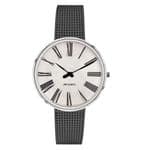 Arne Jacobsen Roman Watch Small 34mm Sunray Dial Grey Mesh Strap 53309-1612