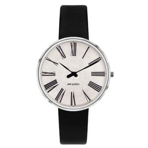 Arne Jacobsen Roman Watch Small 34mm Sunray Dial Leather Strap 53309-1601P