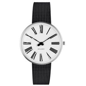 Arne Jacobsen Roman Watch Small 34mm with Black Mesh Strap 53301-1610