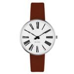 Arne Jacobsen Roman Watch Small 34mm with Brown Leather Strap 53301-1607