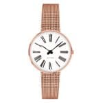 Arne Jacobsen Roman Watch X-Small 30mm Rose Gold with Mesh Strap 53315-1411
