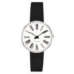 Arne Jacobsen Roman Watch X-Small 30mm with Black Leather Mesh Strap 53300-1410