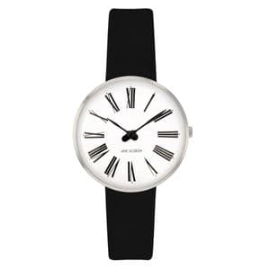 Arne Jacobsen Roman Watch X-Small 30mm with Black Leather Strap 53300-1401